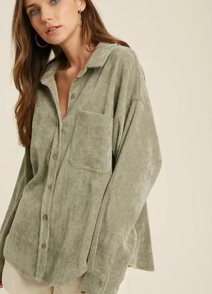 Женская вельветовая рубашка h&m l.o.g.g.
