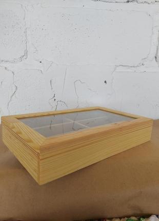 Скринька бежева wooden organizer для окулярів3 фото