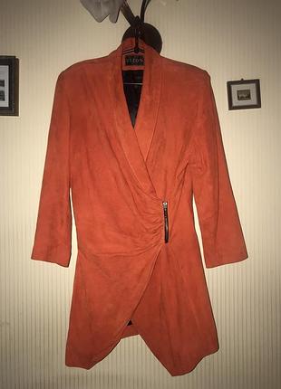 Пальто плащ кардиган тренч натуральная замша utzon итальянская оригинал