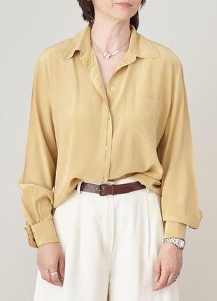 Бежева шовкова сорочка з візерунком шовкова блуза missoni sport шёлковая рубашка с узорами шёлковая блуза