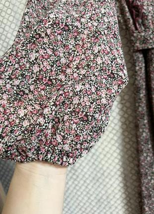Шифонова сукня довга у квітковий принт3 фото