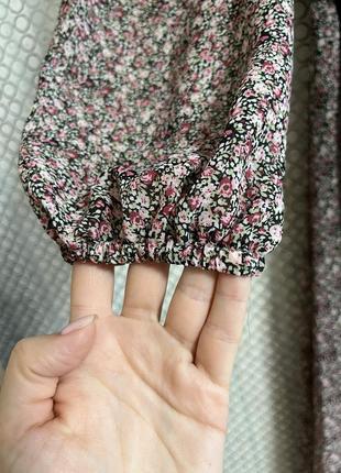 Шифонова сукня довга у квітковий принт5 фото