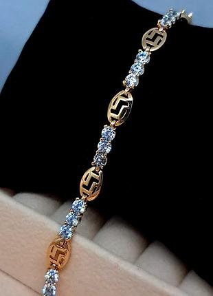 Стильный женский браслет из медицинского золота. позолоченный браслет хр