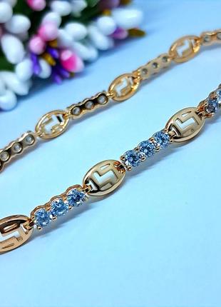 Стильный женский браслет из медицинского золота. позолоченный браслет хр2 фото