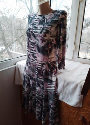 Брендове віскозне трикотажне плаття міді6 фото