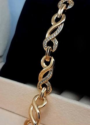 Стильний жіночий браслет з медичного золота. позолочений браслет хр2 фото