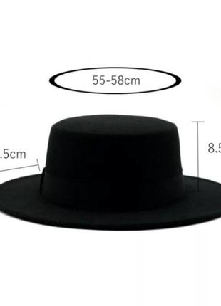 Шляпа с широкими полями черная5 фото