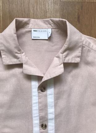 Рубашка asos лен хлопок короткий рукав, размер s1 фото