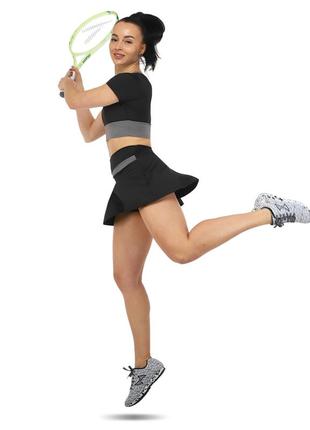 Комплект спортивный женский юбка и топ 💣s-xl кольори в асортименті5 фото