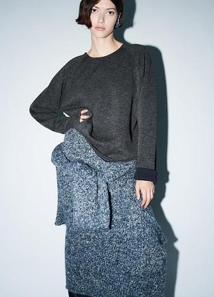 Свитшот женский zara, цвет серый😍 светр кофта светрик