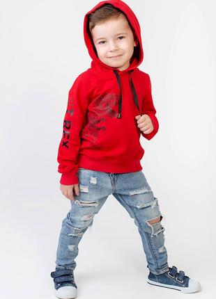Модный хлопковый детский худи t-rex украинского производителя2 фото