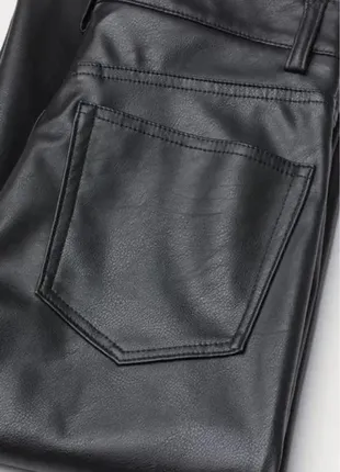 Ровные брюки из эко кожи с завышенной талией от h&m5 фото