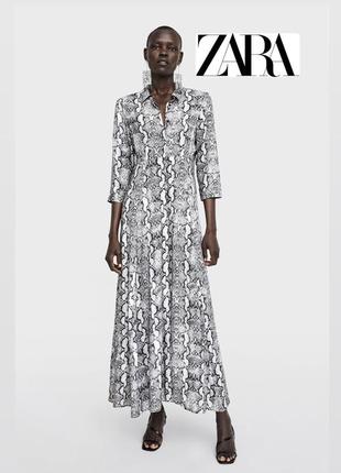 Стильное качественное платье-рубашка миди от zara