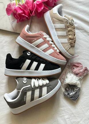 Adidas campus 00s grey женские кроссовки адидас кампус замша