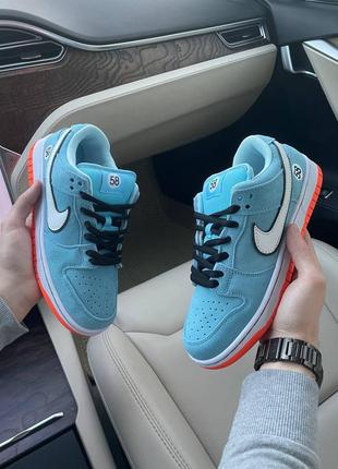 Кросівки жіночі / чоловічі блакитні (голубі) замшеві nike sb dunk club gulf 581 фото