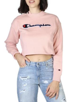 Кофта свитшот укороченный стильный champion бренд оригинал классный с логотипом