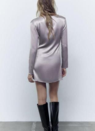 Сатиновое стильное платье от бренда zara7 фото
