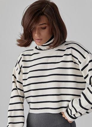 🔹укорочений светр у смужку oversize🔸