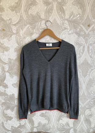Серая шерстяная кофта свитер свитшот худи лонгслив пуловер джемпер allude оригинал
