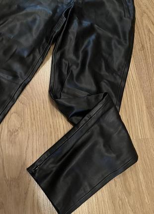 Штани брюки чорні екошкіра лосіни штани экокожа черные3 фото