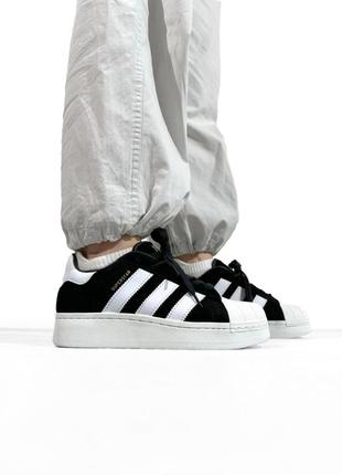 Adidas superstar xlg black/white6 фото