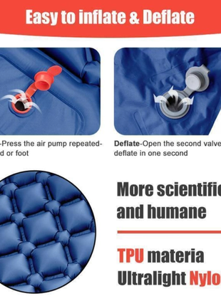 Військовий надувний каремат із ножним насосом pacoone для походів для гарного сну10 фото