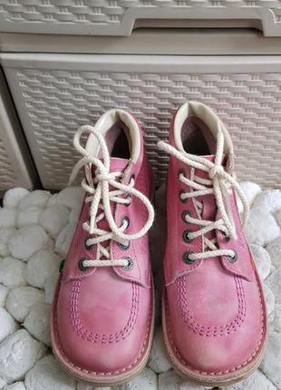 Демисезонные ботинки кожаные розовые буцы4 фото