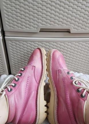 Демисезонные ботинки кожаные розовые буцы3 фото