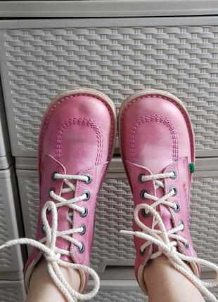 Демісезонні черевики рожеві чоботи ботінки kickers2 фото