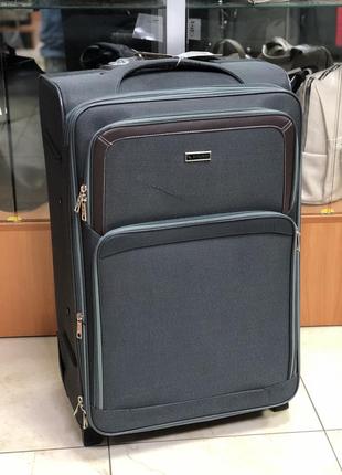 Большой чемодан тканевыйruiqiro серый