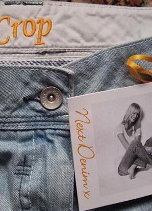 Фирменные английские джинсовые джинсовые шорты бриджи next,новые с бирками,размер 16анг.4 фото