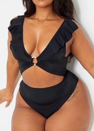 Мега классный слитный купальник монокини батал prettylittlething 🌺🌴🌺