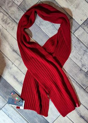 Мужской стильный брендовый бордовый шарф levi's4 фото