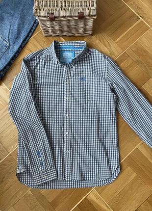 Мужская рубашка в клетку с длинным рукавом премиум качество superdry superior silk finish