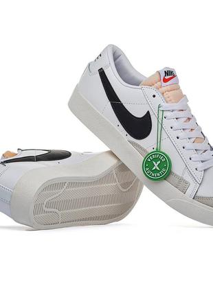 Nike blazer white black3 фото