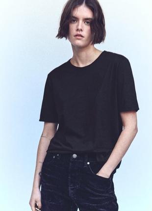 Футболка жіноча zara, колір чорний😍
