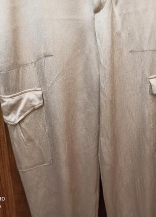 Zara брюки карго джоггеры 100%вискоза р. 48-52 пот 46 см***7 фото