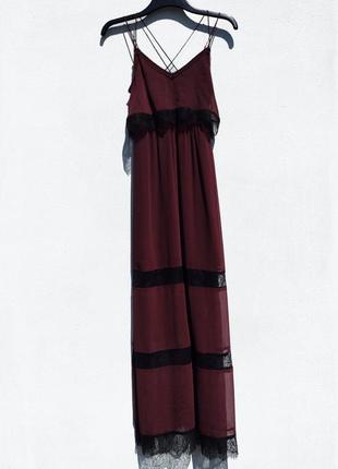 Длинное лёгкое платье в бельевом стиле с гипюром h&m