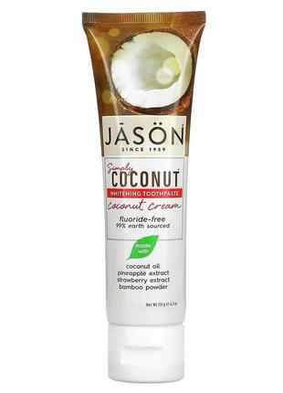 Jason natural simply coconut вибілювальна зубна паста кокосовий крем.  119 г1 фото