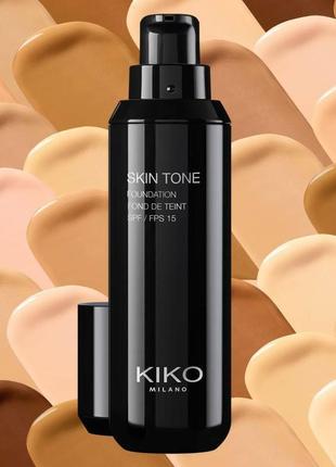 Kiko skin tone foundation cr 05 жидкий тональный крем с хайлайтером spf 15 mac clarins7 фото