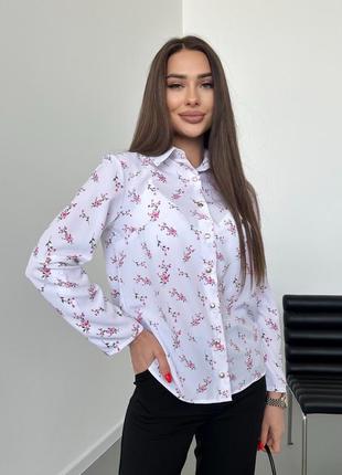 Блузка софт с цветочным принтом