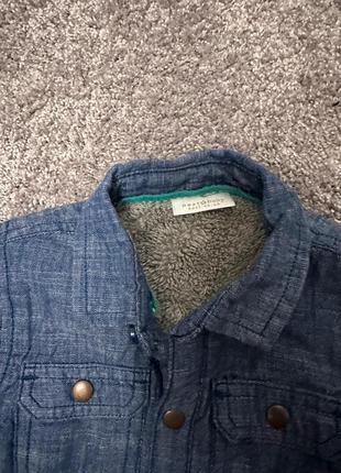 Джинсова сорочка — куртка на хутрі next4 фото