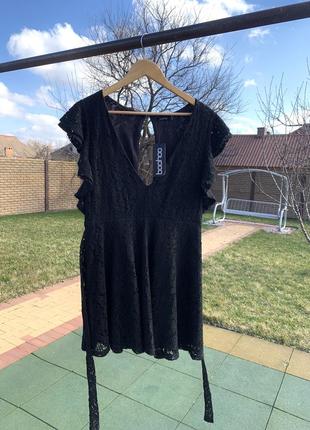 Новое кружевное платье в чёрном цвете от boohoo2 фото