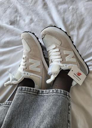 Жіночі кросівки new balance 574 light grey
