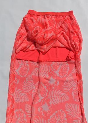 Яркая гелевая розовая юбка с высокими разрезами h&m7 фото