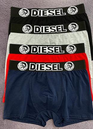 Набор мужских трусов боксеров diesel 4 штуки качественные брендовые трусы боксеры дизель в фирменной коробке2 фото