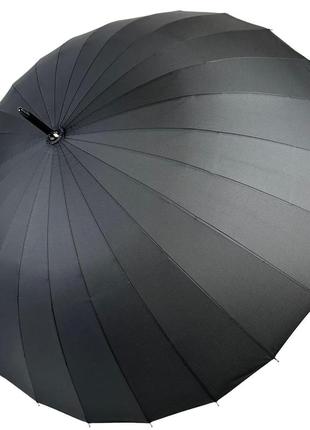 Однотонна механічна парасоля-тростина на 24 спиці від toprain, чорний, n 0609-1