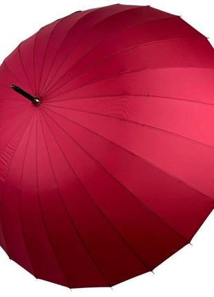 Однотонный механический зонт-трость на 24 спицы от toprain, бордовый, n 0609-8