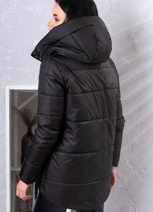 Курточка жіноча, осінь/зима, з капюшоном розміри: s, m, l (чорна)2 фото