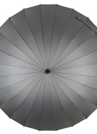 Однотонный механический зонт-трость на 24 спицы от toprain, серый, n 0609-3